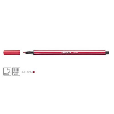 Caneta Point 68/50 1,0mm Vinho - Stabilo