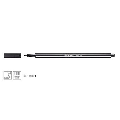 Caneta Point 68/46 1,0mm Preto - Stabilo