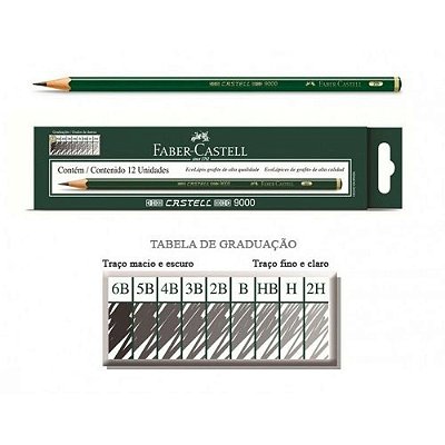 Lapis Grafite Castell 9000 8b C/12 - Faber Castell