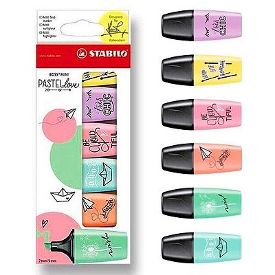 Estojo C/6 Marcador Mini Pastel Sortida - Stabilo