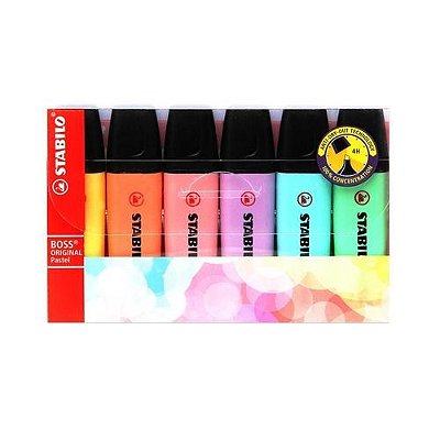 Estojo C/6 Marcador Boss Pastel -  Stabilo Boss