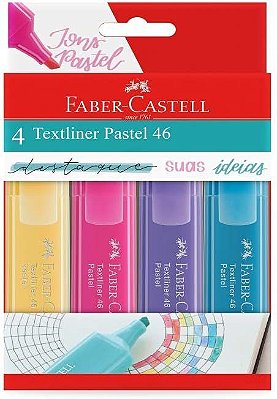 Estojo C/4 Marca Texto Pastel - Faber