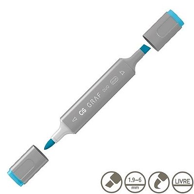 Marcador Graf Duo Brush 076 Sky Blue - Cis