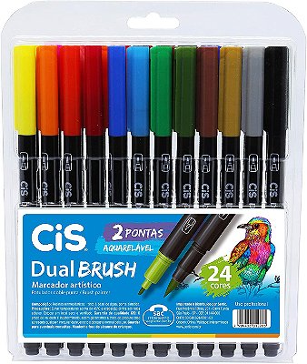 Estojo C/24 Marcador Dual Brush Aquarelavel - Cis