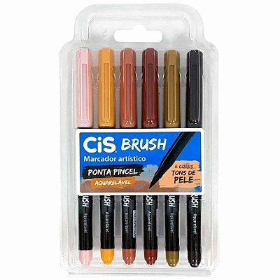 Estojo C/6 Marcador Brush Tons De Pele - Cis