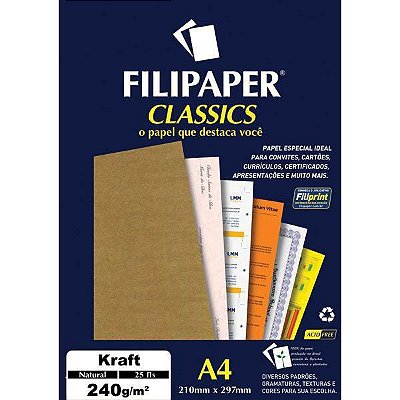 Filipaper A4 240g 25f Kraft Natural - Filipaper