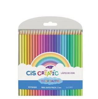 Lapis De Cor 24 Cores Criatic Tons Pastel - Cis