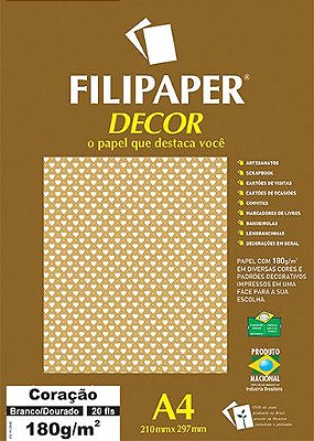 Papel Decor Coracao Bra/am 20fls 180gr - Filipers