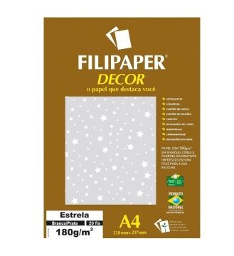 Papel Decor Estrela Bra/prata 20fls 180gr - Filipe