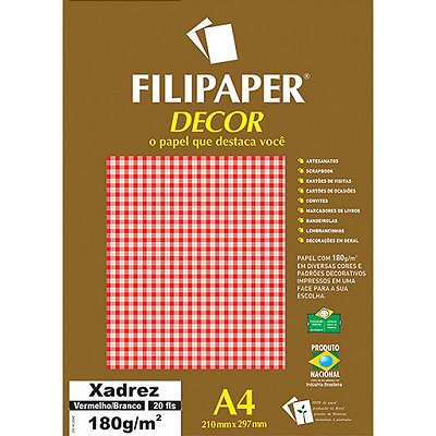 Papel A4 180g Decor Listras Vm/br 20fls -filipaper