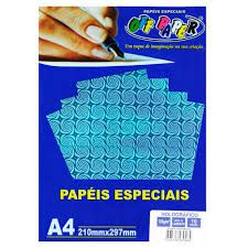 Papel A4 120g 10f Holografico Azul - Off Paper