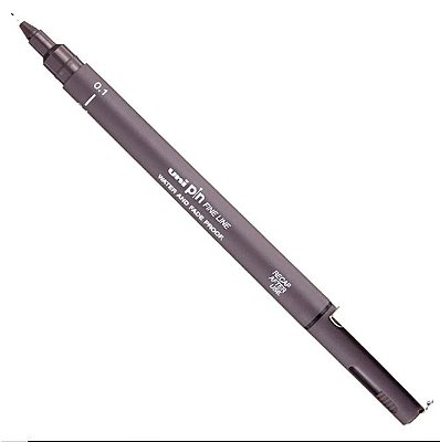 Caneta Pin Fine Line 0.1 Cinza Escuro - Uni