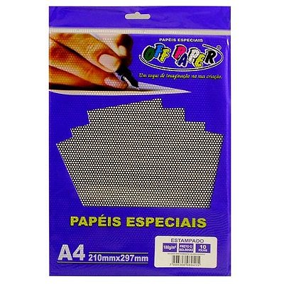 Papel A4 180g 10f Estampado Preto - Offpaper