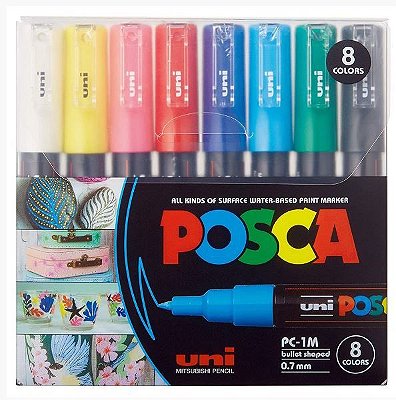 Estojo C/8 Caneta 0.7mm Posca Sortido - Uni