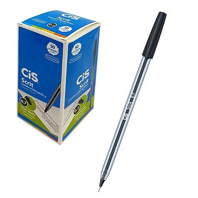 Caneta Esferografica 0,7mm Scrit Preta - Cis