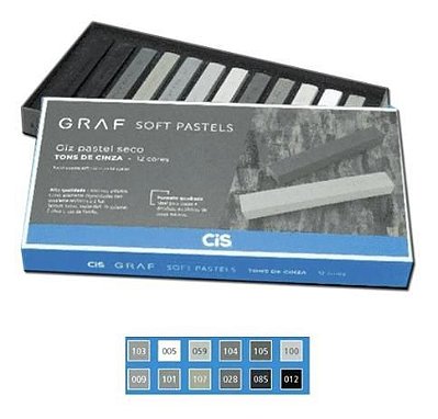 Estojo C/12 Giz Graf Pastels Seco Tons Cinza - Cis