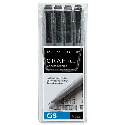 Estojo C/4 Caneta Tecnica Graf Tech - Cis