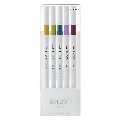 Estojo C/5 Canetas Emott 0,4mm Retro Colors - Uni