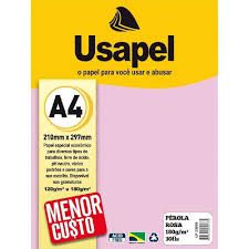 Papel Perola A4 180g/m2 30f Rosa - Usapel