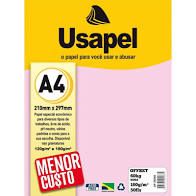 Papel Offset A4 180g 50f 60k Rosa - Usapel