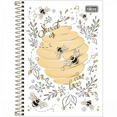 Caderno Esp Cd 1/4 80f Honey Bee - Tilibra