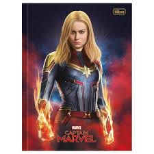Caderno Broc Cd 1m 80f Captain Marvel - Tilibra
