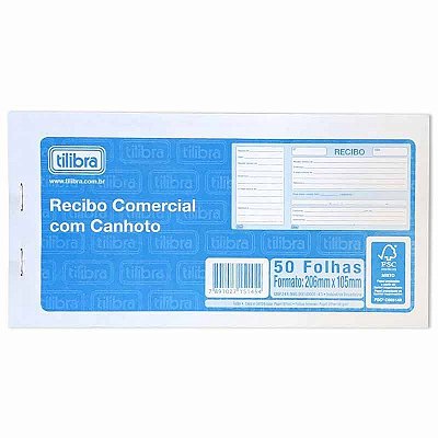 Bloco Recibo Comercial 50f C/canhoto - Tilibra