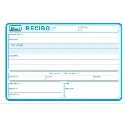 Bloco Recibo Comercial S/canhoto Grande - Tilibra
