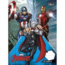 Caderno Broc Cd 40f Caligrafia Avengers - Tilibra