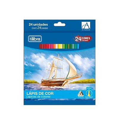 Lapis Cor 24 Cores Triangular Academie Bl -tilibra