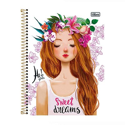 Caderno Esp Cd 1/4 80f Hi Girls - Tilibra