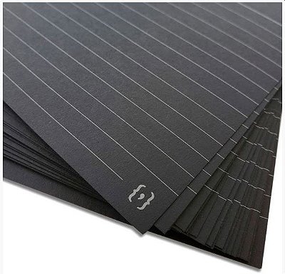 Ficha 4x6cm120g 40f Pautada Preta - Nali