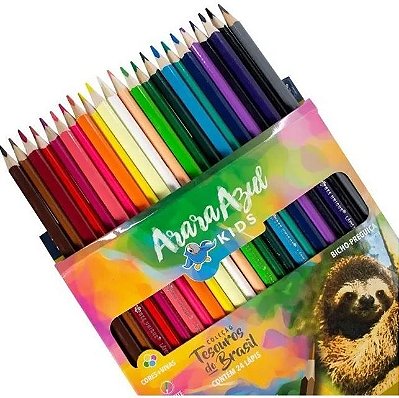 Lapis De Cor Triangular 24 Cores Premium - Bee