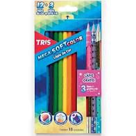 Lapis Cor 12 Cores + 3 Lapis Mega Soft Color -tris