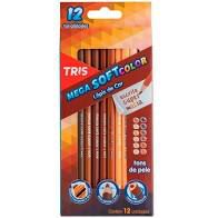 Lapis Cor Mega Soft Color 12 Cores Tons Pele -tris