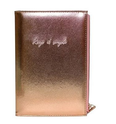 Caderno A5 80g 80f C/estojo Metalic Rose Gold -bee