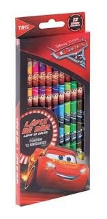 Lapis Cor 12 Cores Carros - Tris