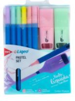Estojo C/6 Canetas + 4 Marca Texto Liqeo - Tris