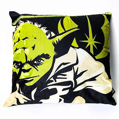 Almofada 40x40cm Fibra Veludo Yoda Star War - Zona