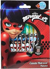 Hidrocor 12 Cores Miraculous - Tris