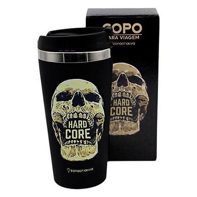 Copo Viagem 450ml Emborrachado Hard Core - Zona