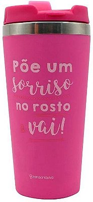Copo Viagem 450ml Emborrachado Frase - Zona