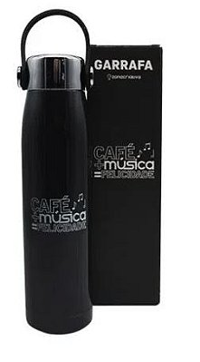 Garrafa 400ml C/alca/fone Cafe E Musica - Zona