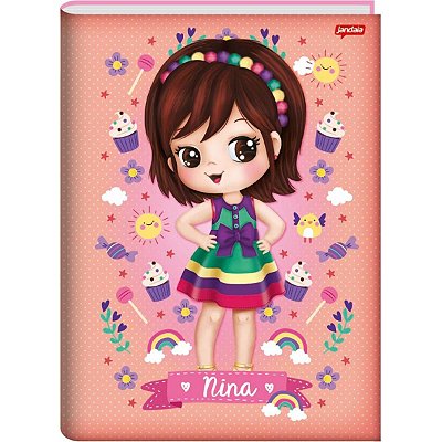 Caderno Broc Cd 1/4 96f Nina - Jandaia