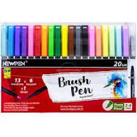 Estojo C/20 Pincel Brush Pen Sortido - Newpen