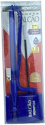 Caneta Balcao C/recarga Azul - Newpen
