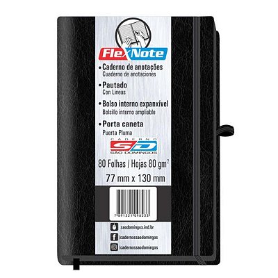 Caderno Anotacao 80f Flex Note Gde Preta - Sd