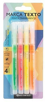Marca Texto 4 Cores Ponta Transparente - Bee