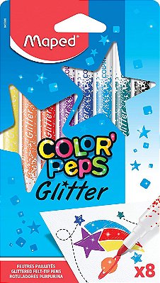 Estojo C/8 Hidrografica Color Peps Glitter - Maped