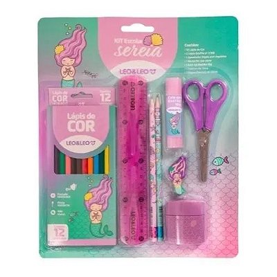 Kit Escolar 19 Pecas Sereia - Leo E Leo